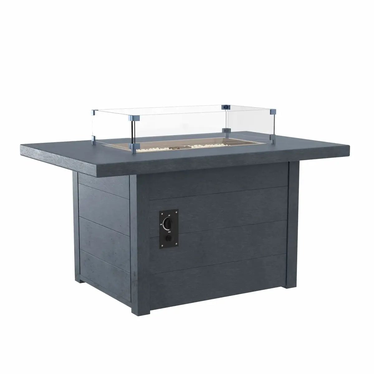C.R. Plastic Products Rectangular Fire Table in Slate Grey image 0