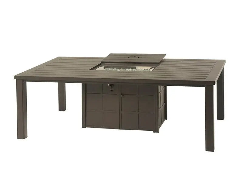 Hanamint Sherwood 47" x 84" Rectangle Enclosed Gas Fire Pit Dining Table image 0