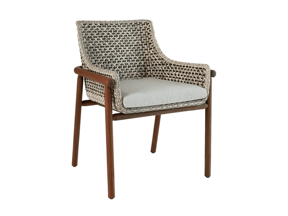 Jensen Outdoor Forte Dining Arm Chair with Linen Silver Cushions | FLOOR MODEL image 0