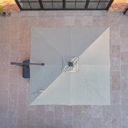 Volos 3m x 3m Square Cantilever Parasol with LED Lighting and 120kg Granite Base in Wheat image 1