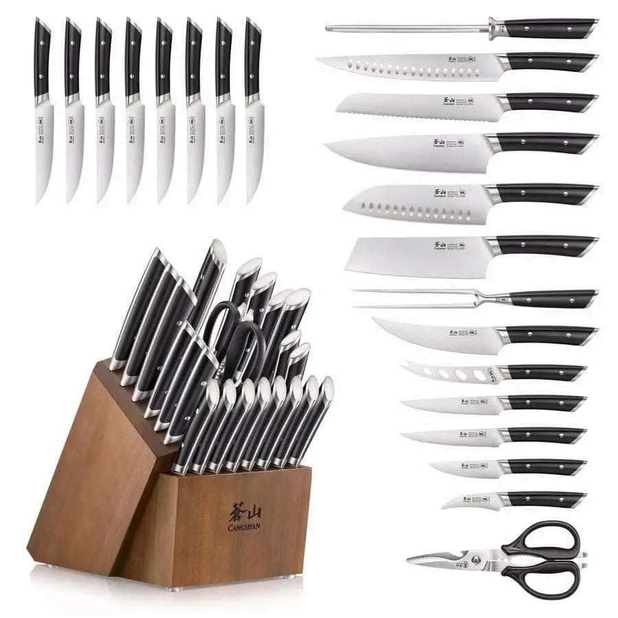 Cangshan Helena Series 23-piece Knife Block Set, Acacia Block image 0