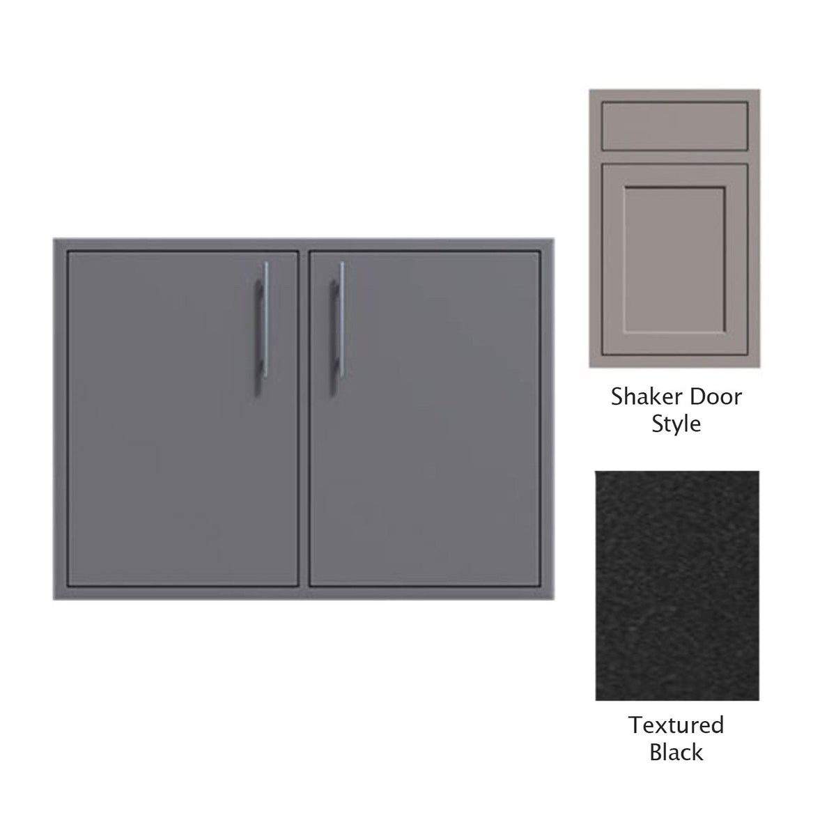 Canyon Series Shaker Style 40"w by 29"h Double Access Door In Textured Black - CAN014-F02-Shaker-TexturedBlack image 0