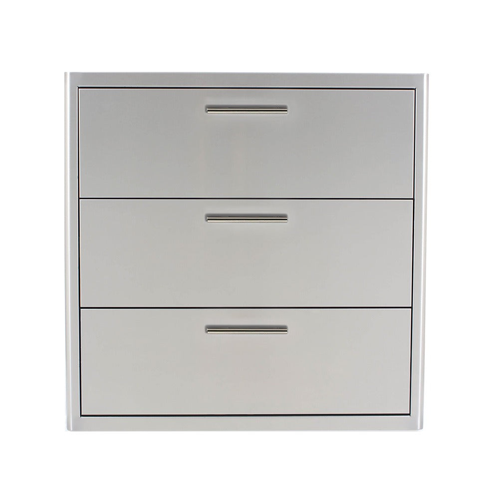 Blaze 30-Inch Stainless Steel Triple Storage Drawers - BLZ-30W-3DRW-LT image 0