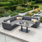 Luna Outdoor Fabric Corner Sofa Set with Altura Rising Table in Grey image 0