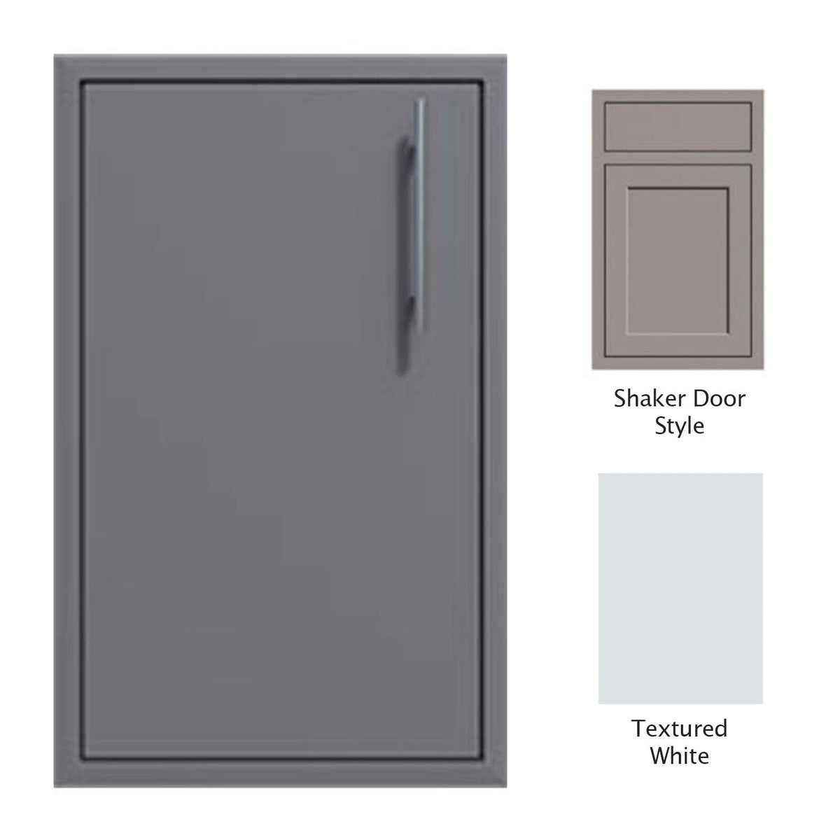Canyon Series Shaker Style 24"w by 29"h Single Door Enclosure w/ Adj. Shelf (Left Hinge) In Textured White - CAN004-F01-Shaker-LftHng-TexturedWhite image 0