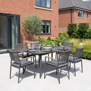 Tellaro 6 Seat Oval Dining Set in Grey image 1